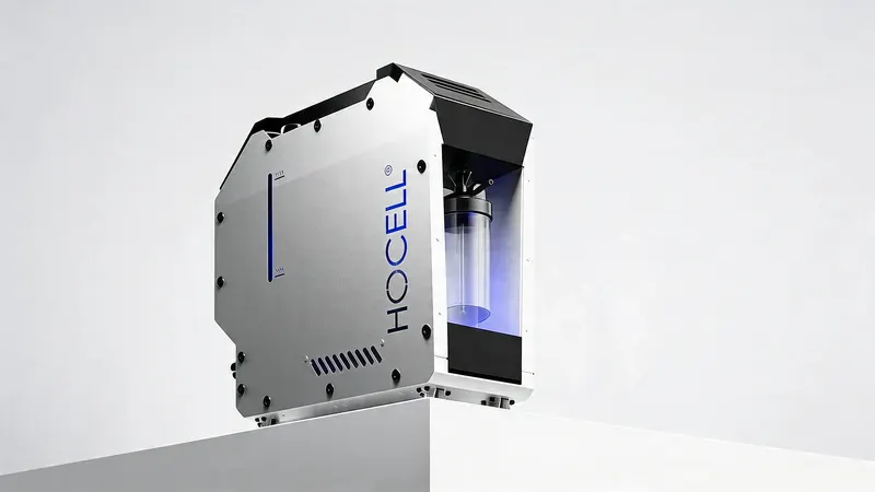 HOCELL hydrogen inhaler on a white pedestal